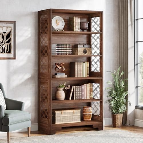Tribesigns 6-Tier Vintage Tall Bookcase for Home Office Living Room