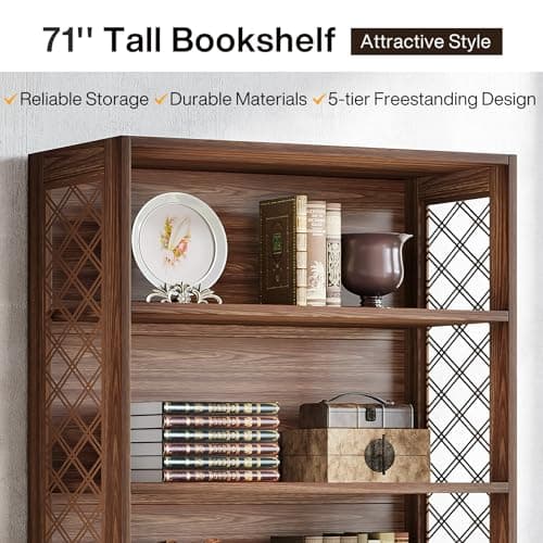 Tribesigns 6-Tier Vintage Tall Bookcase for Home Office Living Room
