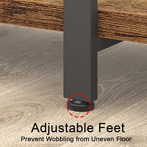 HSH Industrial Modern 6 Shelf Tall Bookcase, Rustic Brown for Living Room & Office