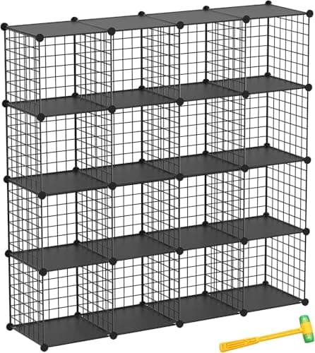 TUMUCUTE Metal Wire Cube Organizer, 12-Cube Storage Shelves for Bedroom, Living Room, Office