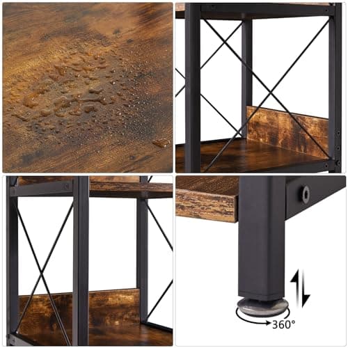 IBUYKE 6-Tier Tall Narrow Bookcase, Rustic Brown for Small Spaces