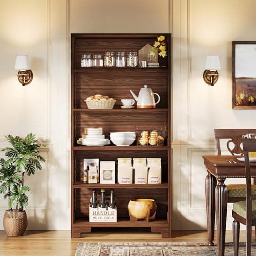 Tribesigns 6-Tier Vintage Tall Bookcase for Home Office Living Room
