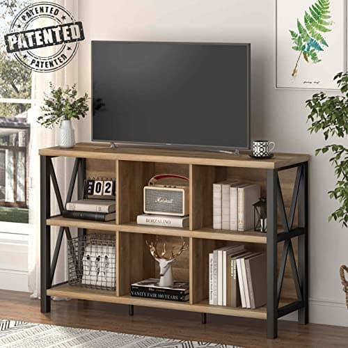 Fatorri Rustic Oak 47 Inch Cube Storage Bookcase with Shelf