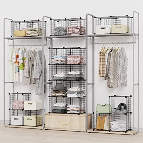 HOMIDEC Wire Cube Storage Shelves - Multi-Use Bookcase & Closet Organizer
