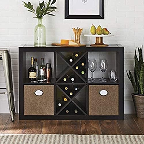 Better Homes & Gardens Weathered Bookshelf Storage Cabinet (White 4-Cube, Solid Black 6-Cube)
