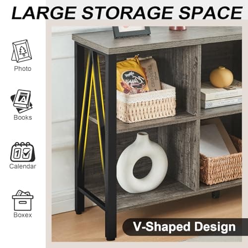 Industrial Rustic Cube Storage Organizer Shelf with 3 Tiers for Living Room or Office