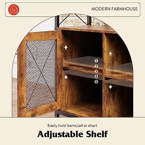 Farmhouse Industrial TV Stand for 55 inch TVs, with Storage