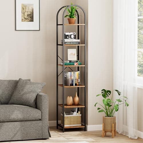 Homdy 6-Tier Narrow Bookshelf for Home Office, Living Room