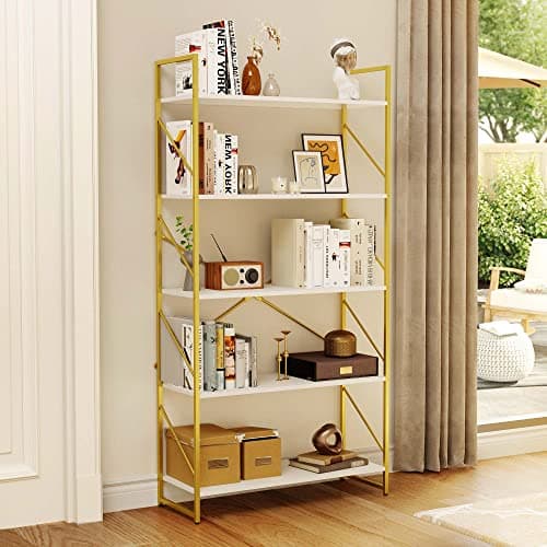 YITAHOME Modern 6 Tier Bookshelf for Living Room, Black