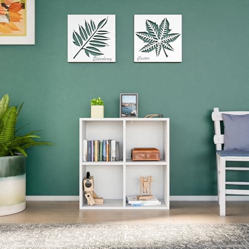 28" Subby 4-Cube Storage Organizer, White Bookcase for Home and Office