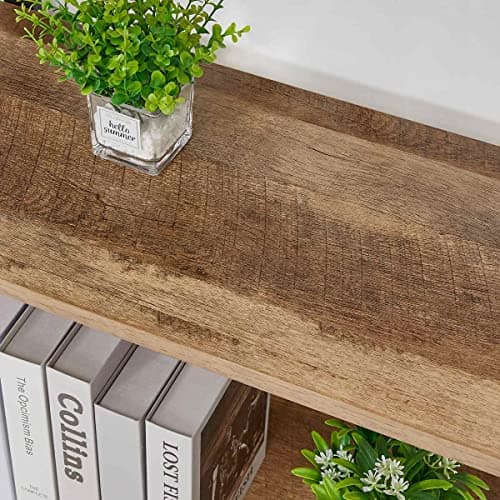 BON AUGURE Vintage Oak 3 Tier Bookshelf for Small Spaces