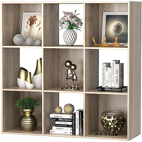 White Freestanding 3-Tier Open Wood Cube Storage Shelf with 5 Removable Panels