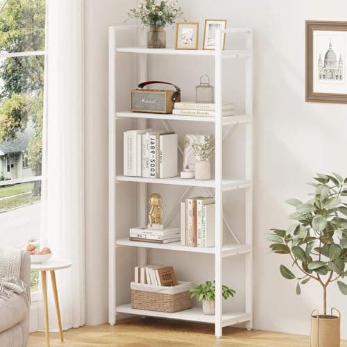 FATORRI Rustic Oak 5 Tier Bookshelf