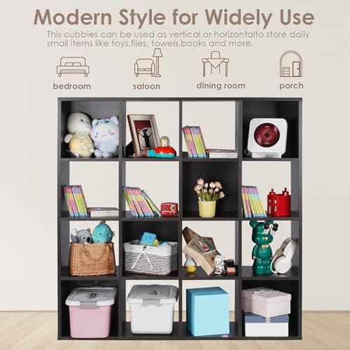 PACHIRA 16 Cube Closet Cabinet, Dark Brown Storage Rack