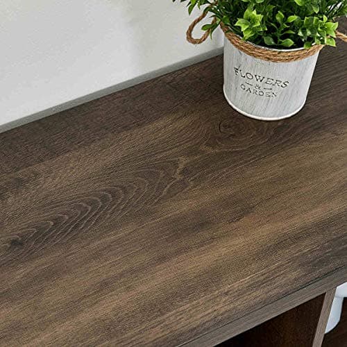 FATORRI 8-Cube Rustic Wood Bookshelf, Walnut Brown, 62 Inch Shelf