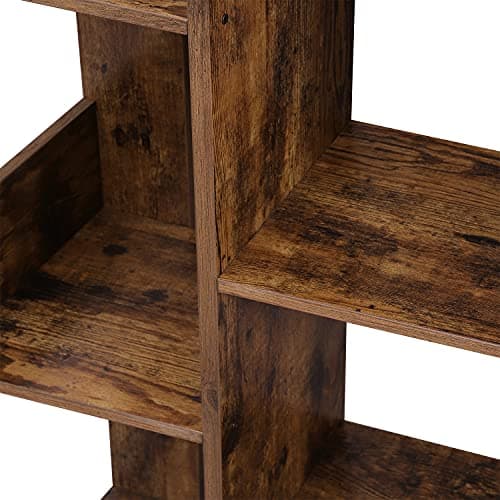 VASAGLE Rustic Brown Tree-Shaped Bookshelf with 8 Shelves