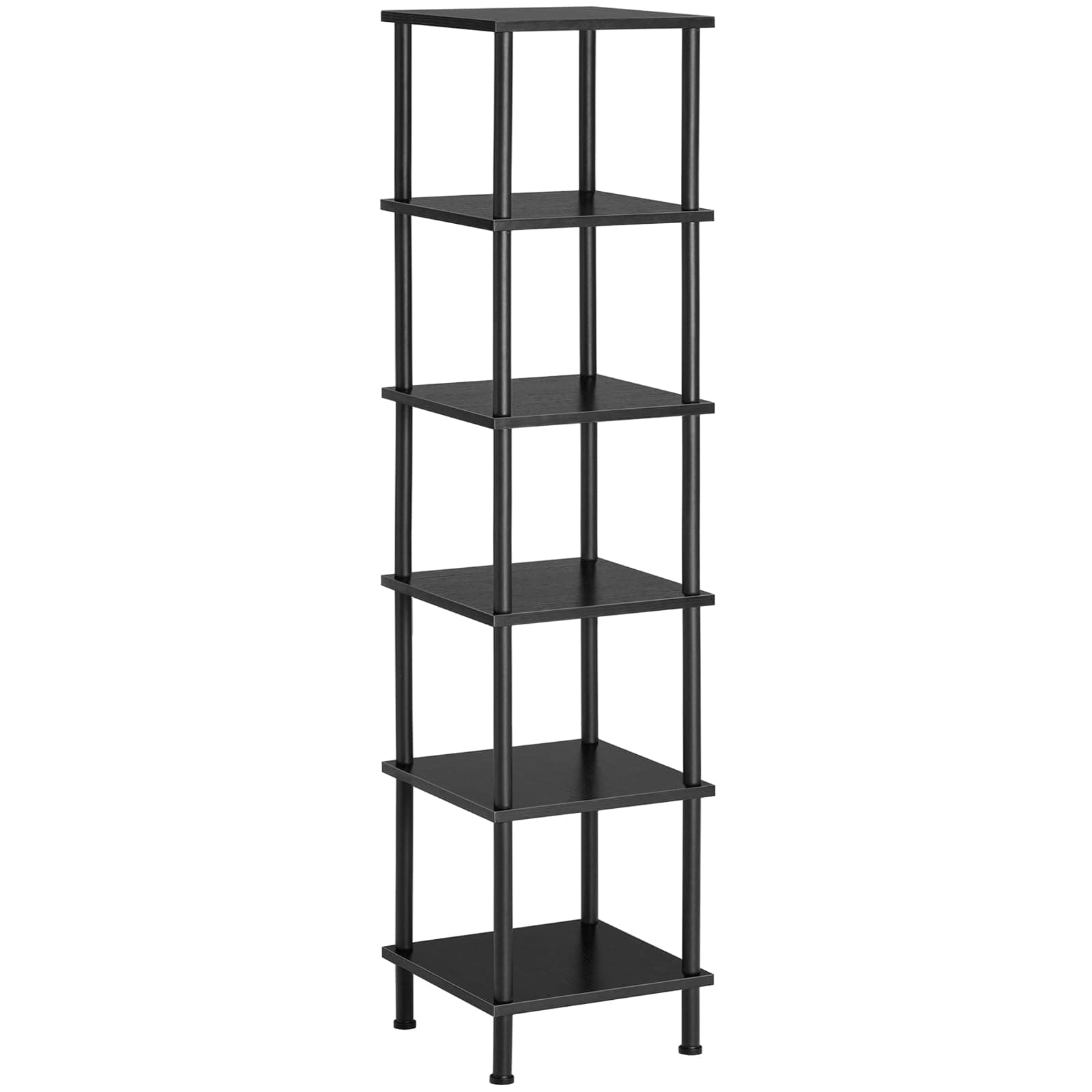 HOOBRO BK55CJ01 6-Tier Corner Shelf, Tall Storage Rack, Black