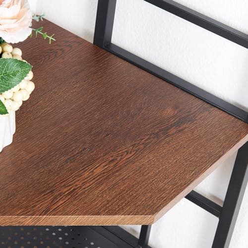 Industrial Corner Shelf for Home Office and Living Room