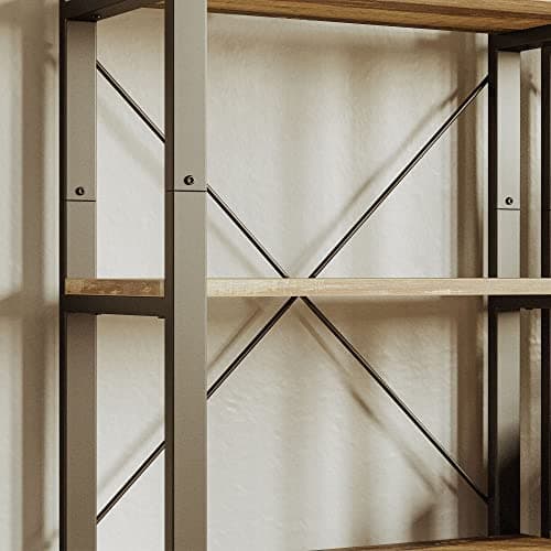 IRONCK 6-Tier Vintage Industrial Style Bookshelf for Home Office Living Room
