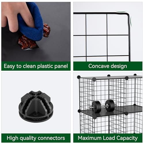 TUMUCUTE Metal Wire Cube Organizer, 12-Cube Storage Shelves for Bedroom, Living Room, Office