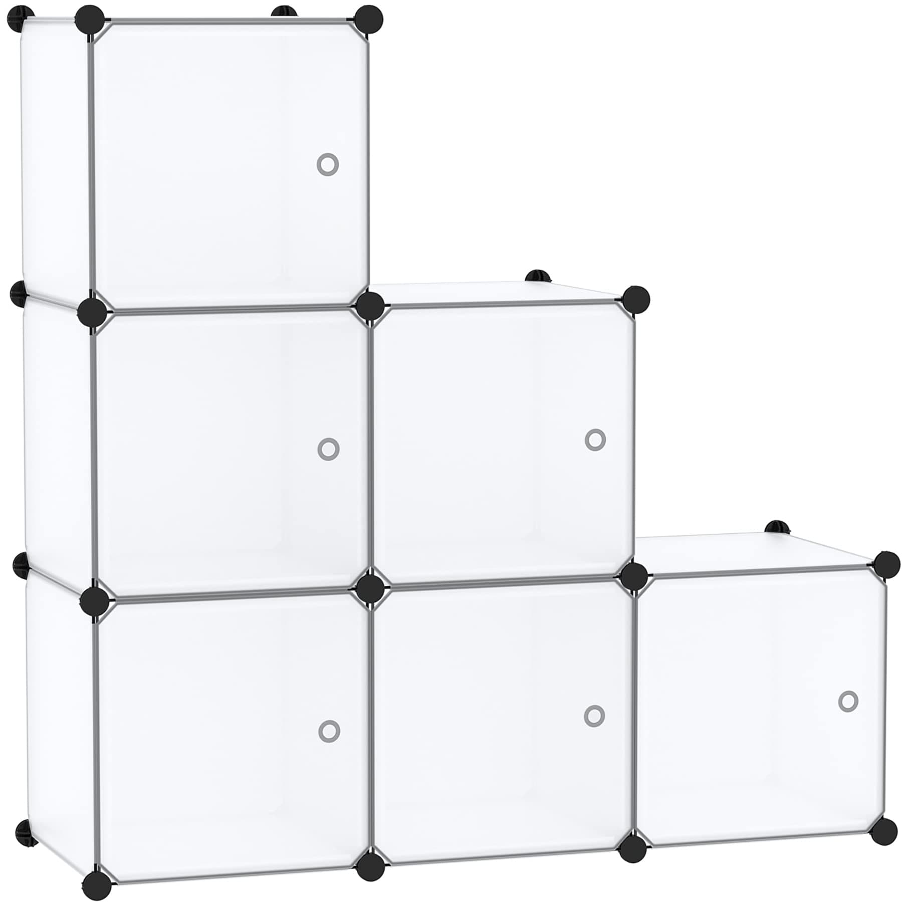 C&AHOME Cube Storage Organizer with Doors, 6-Cube Shelves, Modular Bookshelf.
