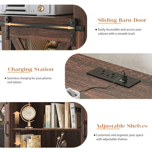Xilingol Tall TV Stand with Power Outlets & Storage for 65+ Inch TVs