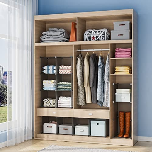 Wolizom 9-Cube Grey Closet Storage Organizer, Portable DIY Shelving for Bedroom & Office