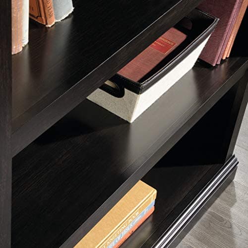 Sauder Estate Black 3 Tier Bookshelf for Home Office and Living Room