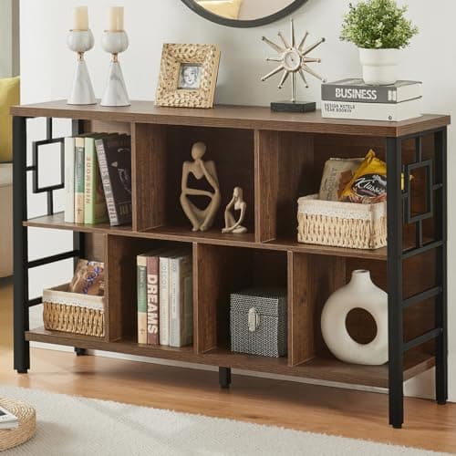 HOMISSUE 3-Tier Rustic Cube Storage Shelf, Grey, Living Room, Office