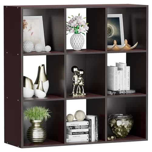 9 Cube Storage Organizer, White: Wooden Shelf W/ Removable Panels for Home, Office