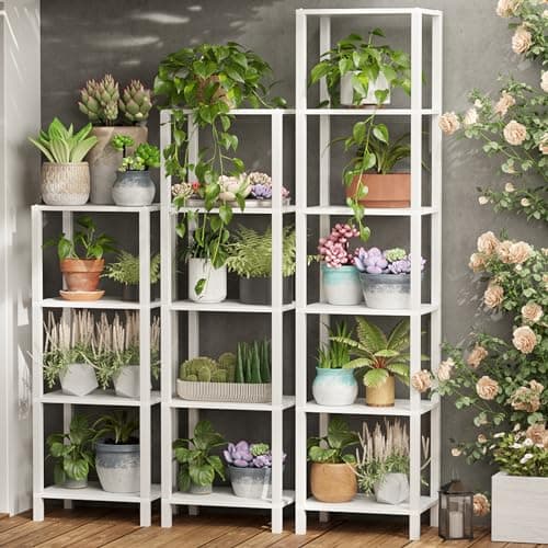 TUTOTAK 6-Tier Tall Narrow Bookshelf, White BS01BW006