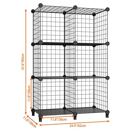 HOMIDEC Wire Cube Storage Shelves - Multi-Use Bookcase & Closet Organizer