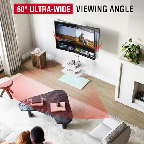 8 Level Adjustable Swivel TV Stand for 32-65" TVs, MAX VESA 400x400mm