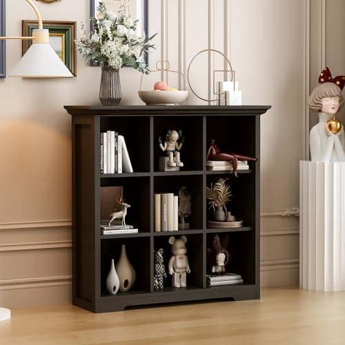 Wooden 3-Tier Cube Storage Bookcase for Home and Office, Black