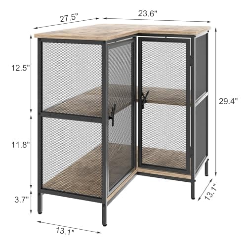 VECELO 40-Inch Corner TV Stand with Storage, Grey Farmhouse Entertainment Center for Living Room and Bedroom