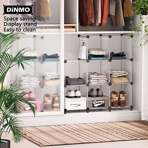DINMO 16-Cube Storage Organizer, Bookcase & Display Shelf, White