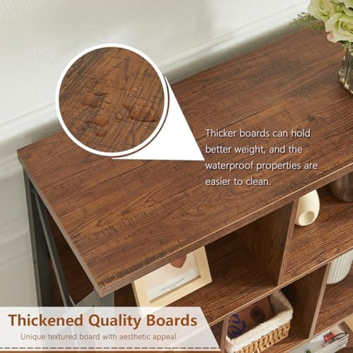 Rustic Cube Bookshelf with Storage for Home and Kids Rooms