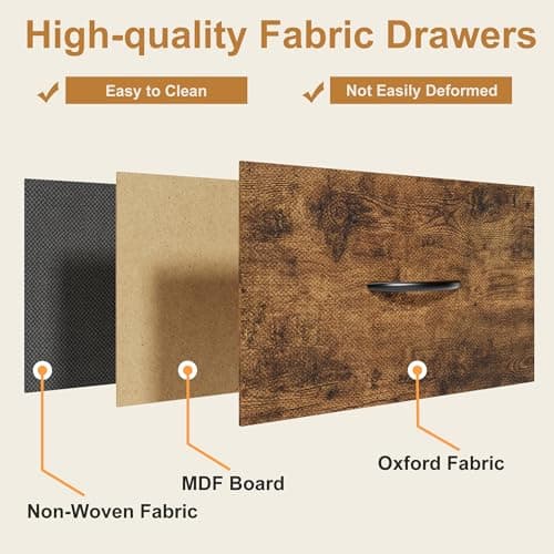 Industrial Convertible Corner Bookshelf with Drawers & Display Shelf, Large Wood Shelf in Rustic Brown