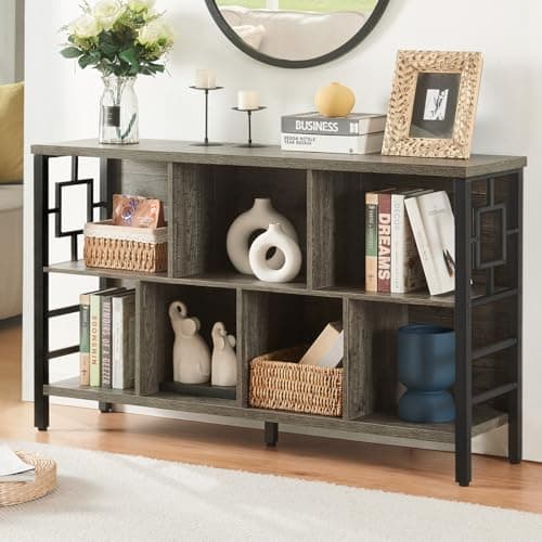 3-Tier Rustic Cube Bookshelf for Home and Office, Grey