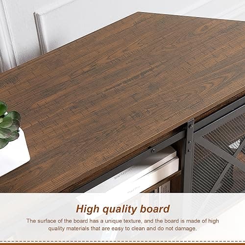 Rustic Corner TV Stand for 55/60 Inch TV with Storage and Sliding Barn Door