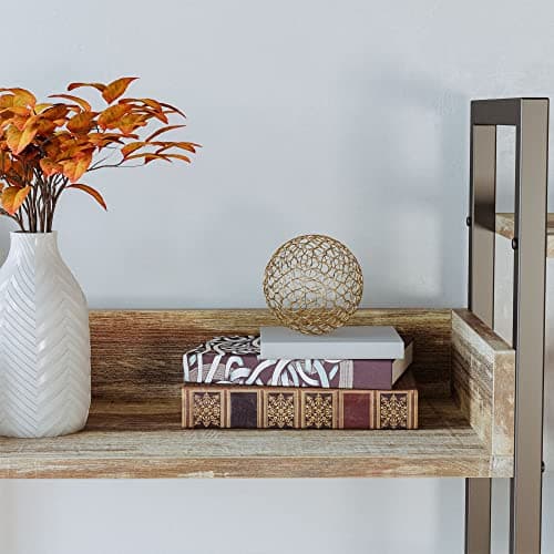 IRONCK Industrial Triple Wide 5 Tiers Bookshelf with Metal Frame for Living Room and Home Office