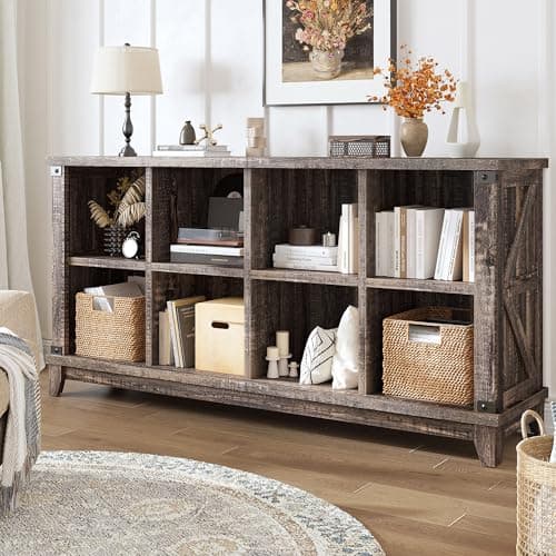 8 Cube Storage Organizer for Bedroom and Office, Black Oak