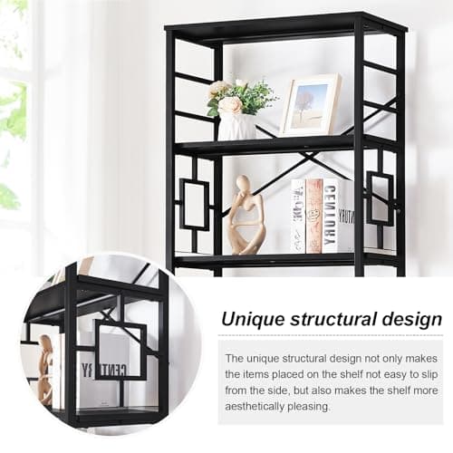 HOMISSUE 84 Inch Industrial Metal Tall Bookshelf, 7 Tier Black Rustic Shelf for Office and Living Room
