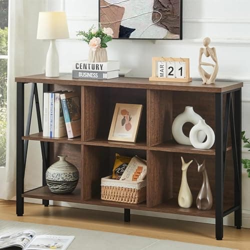 Industrial Rustic Cube Storage Organizer Shelf with 3 Tiers for Living Room or Office