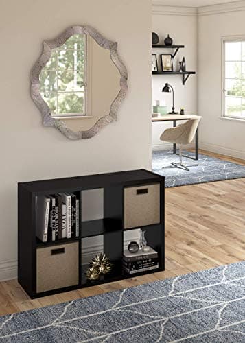 ClosetMaid 6 Cube Storage Shelf Organizer - Black Wood Finish