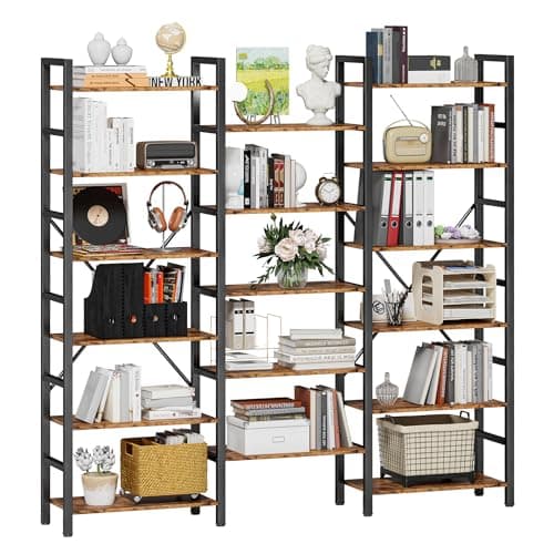 IRONCK 6-Tier Industrial Style Bookshelf for Living Room and Office