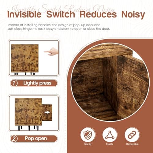 YESHOMY 58 Inch Rustic Brown TV Stand for 65" TVs, Storage Console