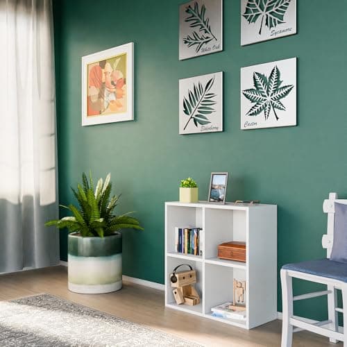 28" Subby 4-Cube Storage Organizer, White Bookcase for Home and Office