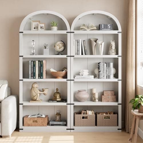 Farmhouse Style 5 Shelf Bookcase 71.65in Tall Wooden Storage Rack