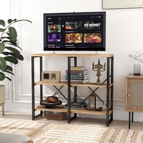 Rustic Industrial 3 Tier Wooden Bookshelf for Home Office